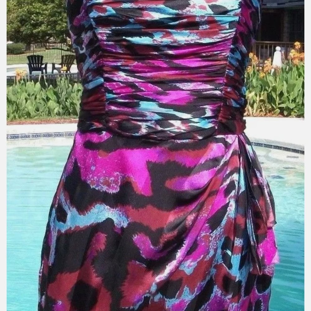 Cache Size 4 Bold Colors Strapless Mini Dress - image 2